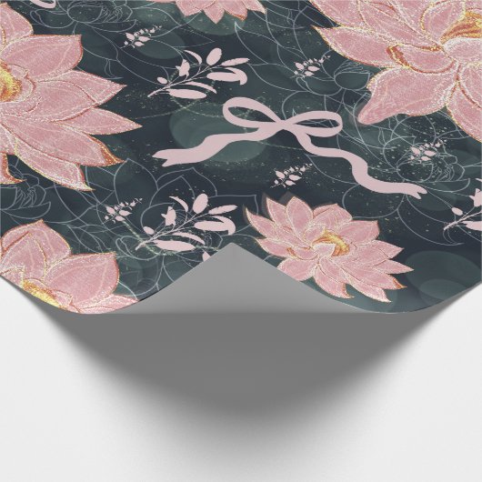 Magic florals with glitter design geschenkpapier (Ecke)