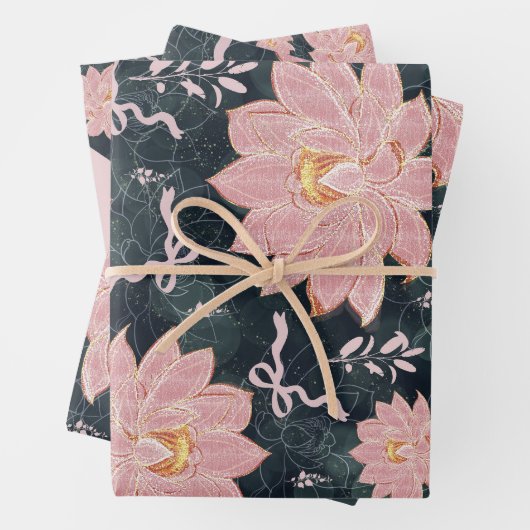 Magic florals with glitter design geschenkpapier set (Beispiel)