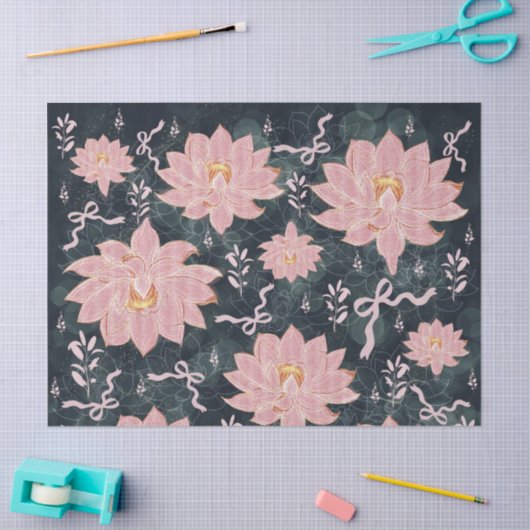 Magic florals with glitter design seidenpapier (Basteln)