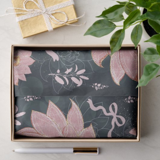 Magic florals with glitter design seidenpapier (Geschenk)