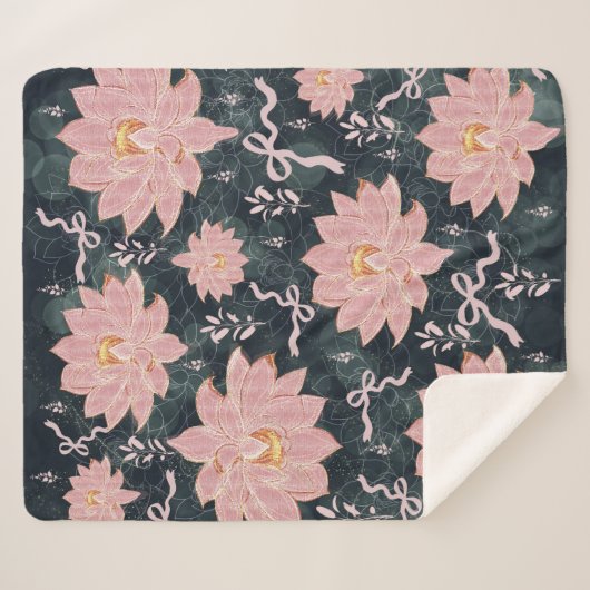 Magic florals with glitter design sherpadecke (Vorderseite (Horizontal))