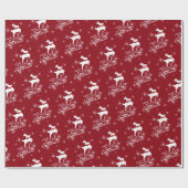 Magic Flying Rentier Weihnachten (rot) Geschenkpapier (Flach)