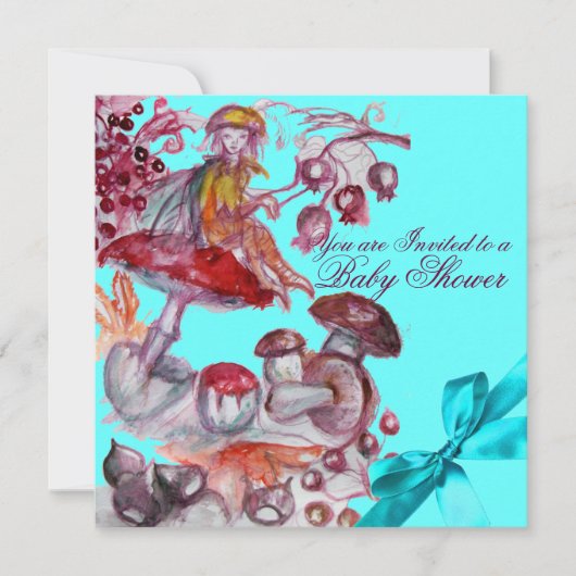 MAGIC FOLLET, MUSHROOME BLAUE RIBBON BABY BOY SHOW EINLADUNG (Vorderseite)