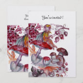 MAGIC FOLLET OF MUSHROOMS Blumenfantasy Einladung (Vorne/Hinten)