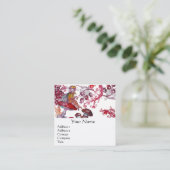 MAGIC FOLLET OF MUSHROOMS Fantasy Floral Monogram Quadratische Visitenkarte (Stehend Vorderseite)