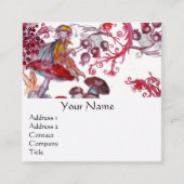 MAGIC FOLLET OF MUSHROOMS Fantasy Floral Monogram Quadratische Visitenkarte (Vorderseite)