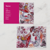 MAGIC FOLLET OF MUSHROOMS Fantasy Pink Lila Red Visitenkarte (Vorne/Hinten)