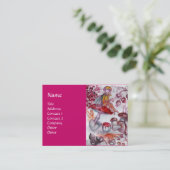 MAGIC FOLLET OF MUSHROOMS Fantasy Pink Lila Red Visitenkarte (Stehend Vorderseite)