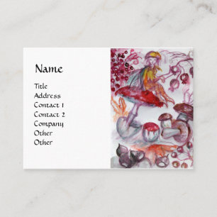 MAGIC FOLLET OF MUSHROOMS Fantasy White Red Visitenkarte