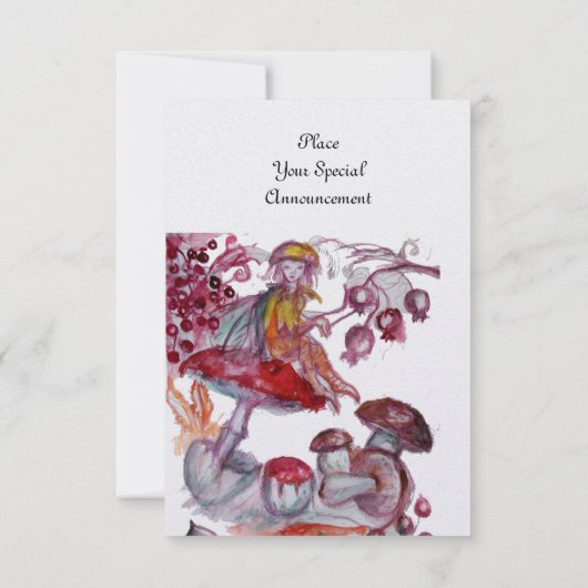 MAGIC FOLLET OF MUSHROOMS Red White Fantasy UAWG Einladung (Rückseite)