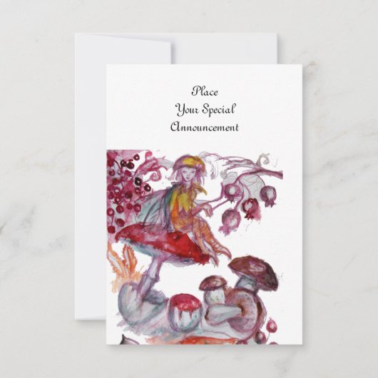 MAGIC FOLLET OF MUSHROOMS Red White Fantasy UAWG Einladung (Rückseite)