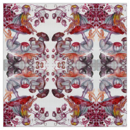 MAGIC FOLLET OF MUSHROOMS Red White Flora Fantasy Stoff