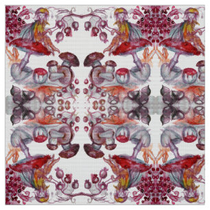 MAGIC FOLLET OF MUSHROOMS Red White Flora Fantasy Stoff