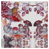 MAGIC FOLLET OF MUSHROOMS Red White Flora Fantasy Stoff (Nahaufnahme)