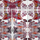 MAGIC FOLLET OF MUSHROOMS Red White Flora Fantasy Stoff (Kachel)