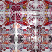 MAGIC FOLLET OF MUSHROOMS Red White Flora Fantasy Stoff (Kachel)