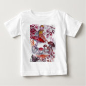 MAGIC FOLLET OF MUSHROOMS Red White Floral Fantasy Baby T-shirt (Vorderseite)