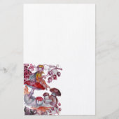 MAGIC FOLLET OF MUSHROOMS Red White Floral Fantasy Briefpapier (Vorderseite)
