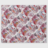 MAGIC FOLLET OF MUSHROOMS Red White Floral Fantasy Geschenkpapier (Flach)