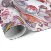 MAGIC FOLLET OF MUSHROOMS Red White Floral Fantasy Geschenkpapier (Rolleneckpunkt)