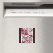 MAGIC FOLLET OF MUSHROOMS Red White Floral Fantasy Magnet (In Situ (Geschirrspüler))