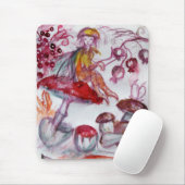 MAGIC FOLLET OF MUSHROOMS Red White Floral Fantasy Mousepad (Mit Mouse)