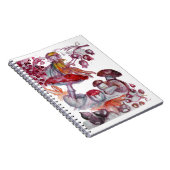 MAGIC FOLLET OF MUSHROOMS Red White Floral Fantasy Notizblock (Rechte Seite)