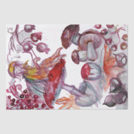 MAGIC FOLLET OF MUSHROOMS Red White Floral Fantasy Seidenpapier