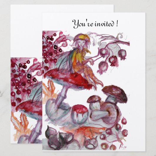 MAGIC FOLLET OF MUSHROOMS silber Einladung (Vorne/Hinten)