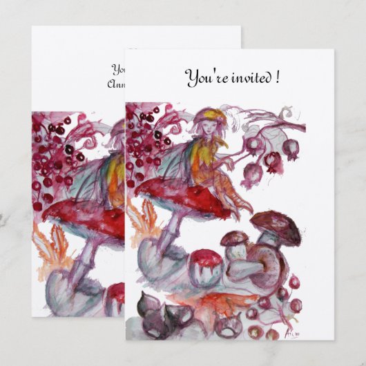 MAGIC FOLLET OF MUSHROOMS silber Einladung (Vorne/Hinten)