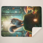 Magic Forest Cat Blanket Sherpadecke (Vorderseite (Horizontal))