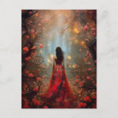 Magic Forest Girl Fantasy Kunst, Dichtung und Musi Postkarte (Vorderseite)
