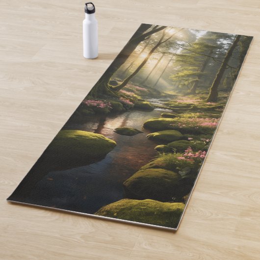 magic forest river valley sun outdoors yogamatte (Beispiel)
