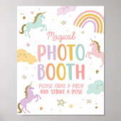 Magic Foto Booth Unicorn Girl Birthday Party Poster (Vorne)
