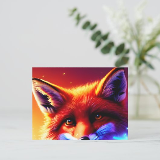 Magic Fox Dreams Postkarte (Stehend Vorderseite)