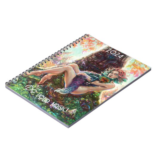 Magic fox Fantasy-Walddarstellung 2024 Notizblock (Linke Seite)