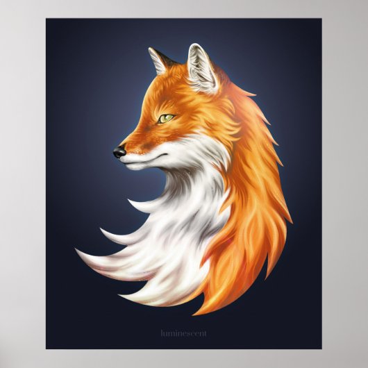 Magic Fox Navy Art Poster (Vorne)