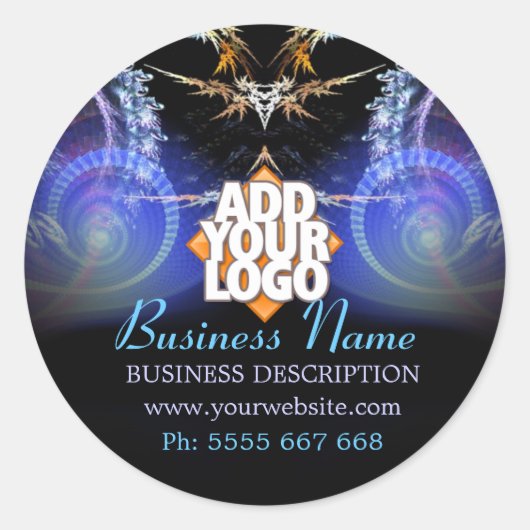 Magic Fraktal Showroom mit Logo Business Sticker (Vorderseite)