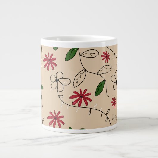 Magic Garden Blume Muster Jumbo-Tasse (Vorderseite)