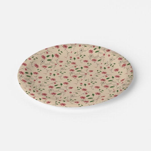 Magic Garden Blume Muster Pappteller (Schrägansicht)