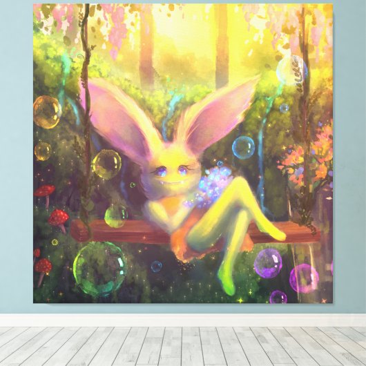Magic Garden farbenfroh gestrichene Canvas Print Leinwanddruck (Insitu (Holzboden))