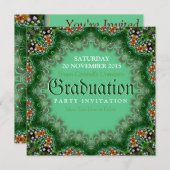 Magic Garden Green Lace Graduation Einladungen (Vorne/Hinten)