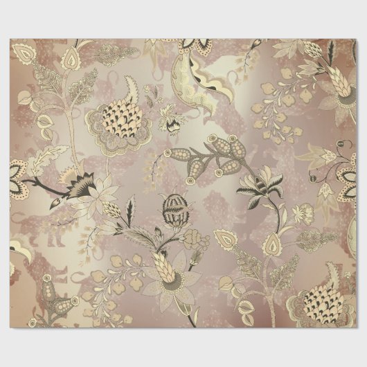 Magic Garden Lions Rose Geschenkpapier (Flach)