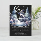 Magic Girl Wizard Geburtstag Einladung (Stehend Vorderseite)