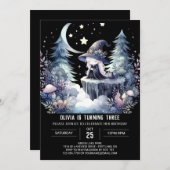 Magic Girl Wizard Geburtstag Einladung (Vorne/Hinten)