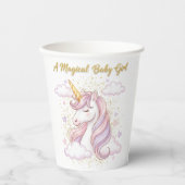 Magic & Glitzern Unicorn Babyduschpapier Pappbecher (Vorderseite)