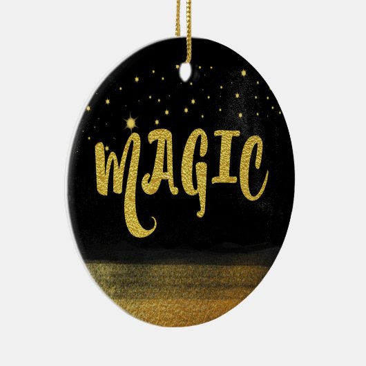 *~* MAGIC Gold & Black Chic Magie Gute Bilder Keramik Ornament (Rechts)