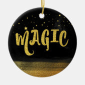 *~* MAGIC Gold & Black Chic Magie Gute Bilder Keramik Ornament (Vorne)