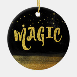*~* MAGIC Gold & Black Chic Magie Gute Bilder Keramik Ornament