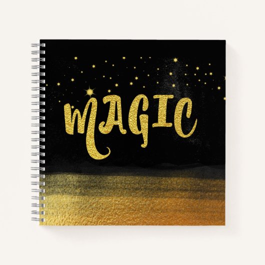 *~* MAGIC Gold & Black Chic Magie Gute Bilder Notizblock (Vorderseite)